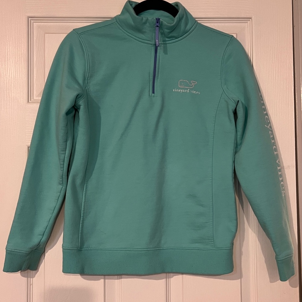 Vineyard Vines Mint Green Quarter-Zip Pullover XS